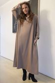Sola Smart Tech Zip Cowl Dress Mocha
